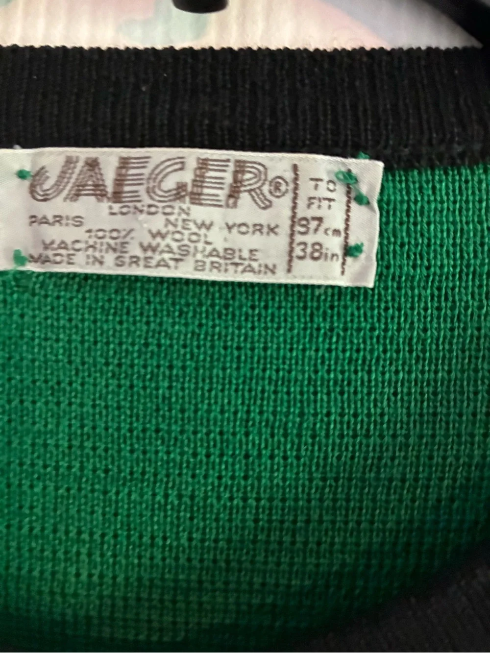 Vintage Jaeger Green Wool Cardigan Womens Size Large